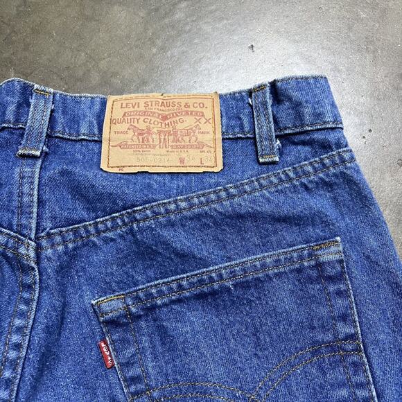 Vintage 80s Levi's 505 Dark Wash Regular Fit Jeans 33x32 - Picture 3 of 4